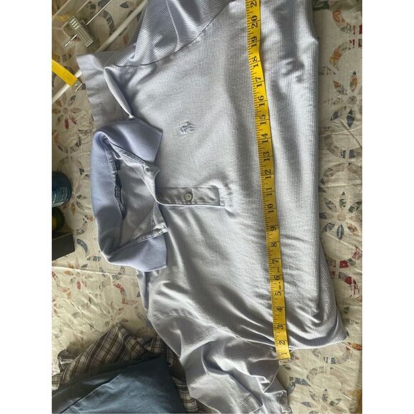 Polo Ralph Lauren Golf Men's Periwinkle Pinstripes Collared Polo Shirt Size L - Picture 9 of 9